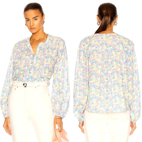 LoveShackFancy Tops - LoveShackFancy Renate Blouse in Rainbow Blast XS